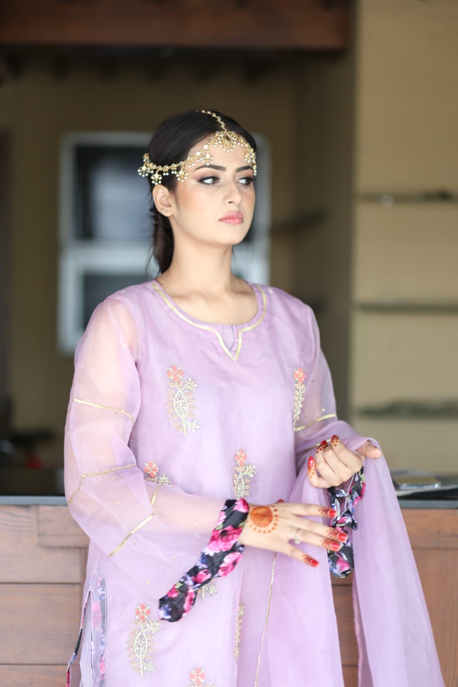 Light purple Organza kurta