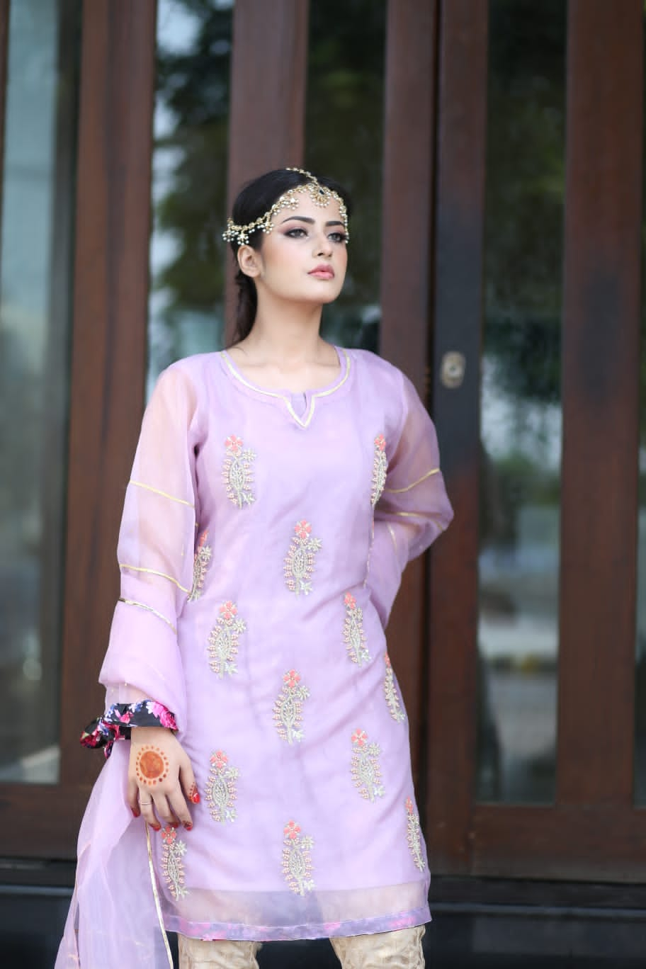 Light purple Organza kurta