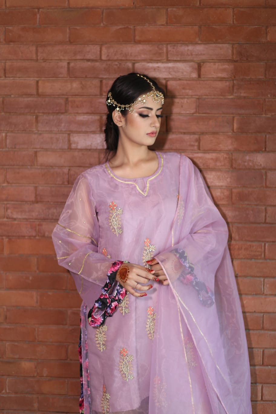 Light purple Organza kurta